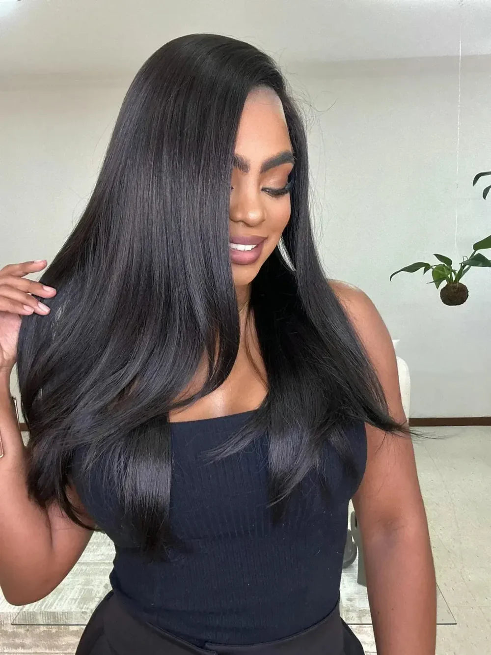 Lace Front Sonia Tela HD Castanho Escuro Repartição Livre 13x6  14 Avaliações