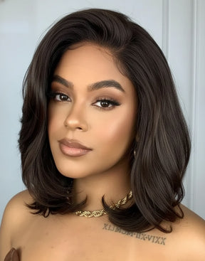 Lace Front Deborah Castanho escuro com luzes - Repartição Livre 4x4