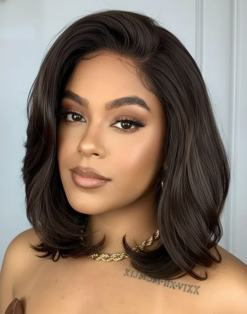 Lace Front Deborah Castanho escuro com luzes - Repartição Livre 4x4