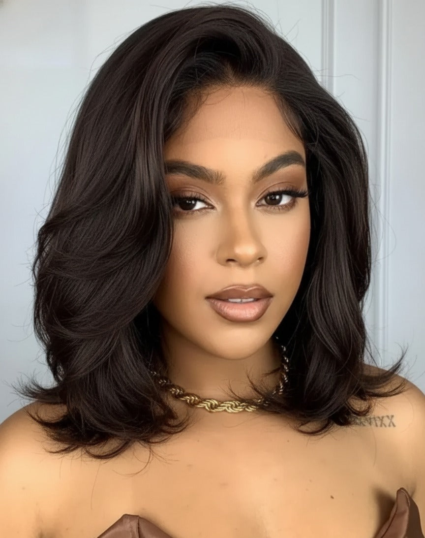 Lace Front Deborah Castanho escuro com luzes - Repartição Livre 4x4