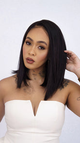 Lace Front Roberta Curta Castanho Escuro 13x6