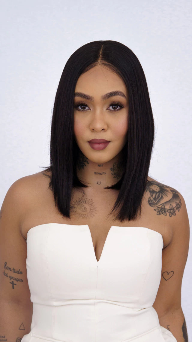 Lace Front Roberta Curta Castanho Escuro 13x6