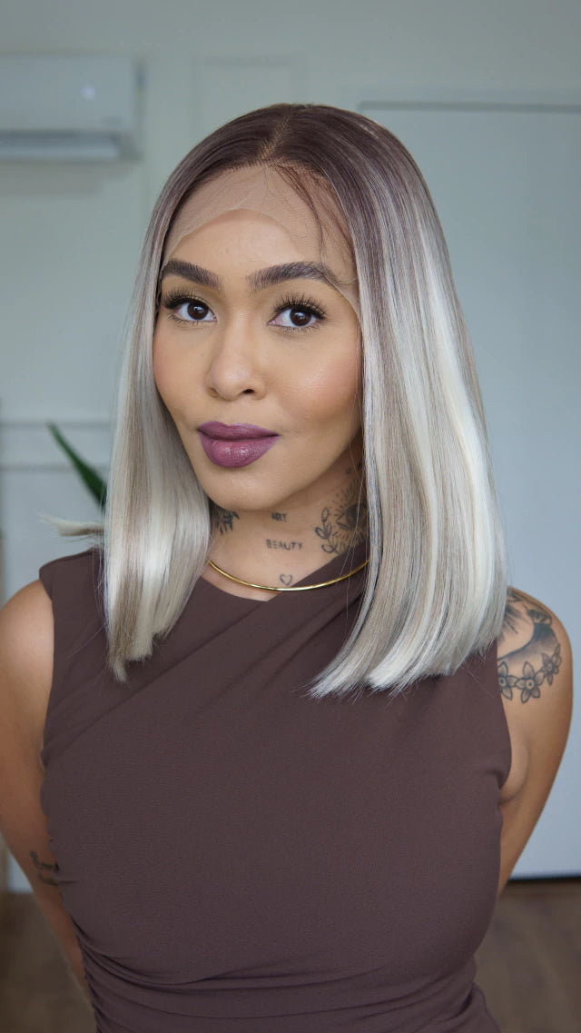 Lace Front Rita Platinada 13x6