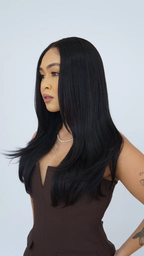 Lace Front Roberta Média Castanho Escuro 13x6