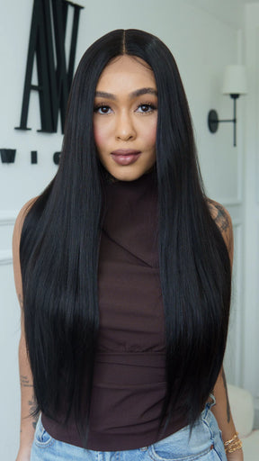 Lace Front Vânia Castanho Escuro