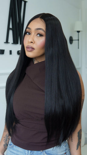 Lace Front Vânia Castanho Escuro