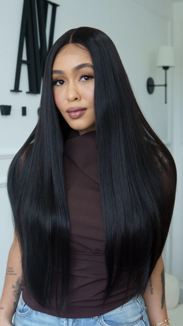 Lace Front Vânia Castanho Escuro